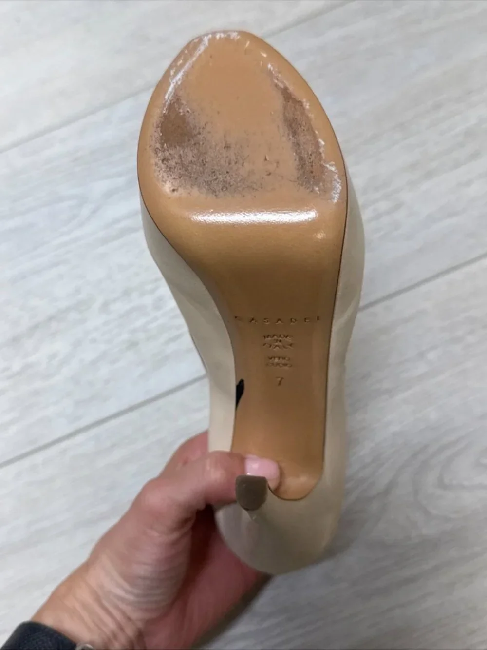 Casadei Ivory Red Trim Peep Toe Platform Heels Bow Pumps - Picture 13 of 13